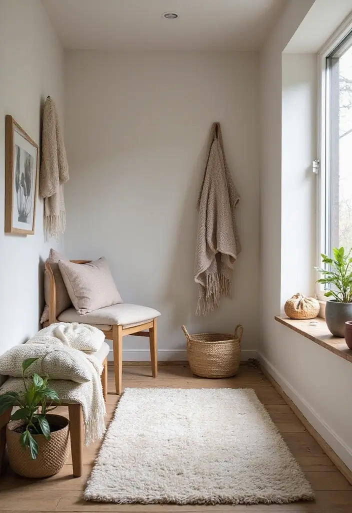 30 Small Front Entryway Ideas That Make a Big Impression - 15. Layered Textiles