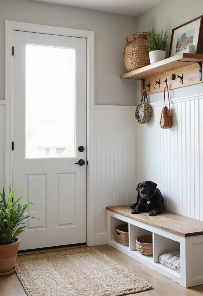 30 Small Front Entryway Ideas That Make a Big Impression - 19. Designated Pet Area