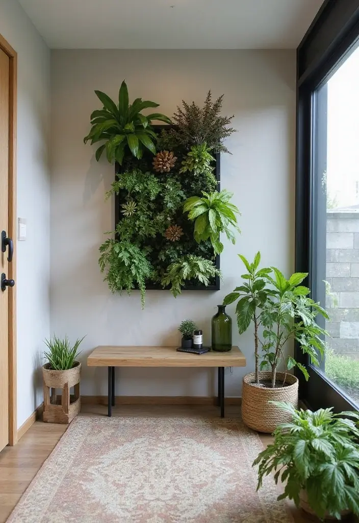30 Small Front Entryway Ideas That Make a Big Impression - 4. Vertical Garden for Freshness