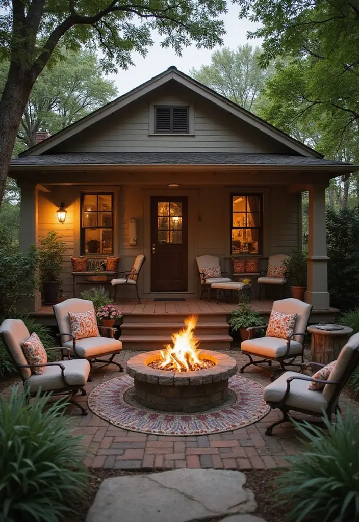 30 Small Front Porch Ideas That Maximize Every Inch 17 30 Small Front Porch Ideas That Maximize Every Inch - 17. Small Fire Pit