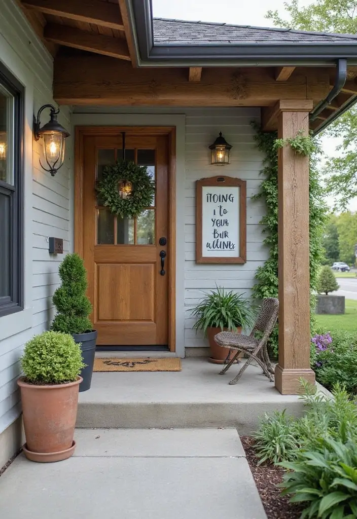 30 Small Front Porch Ideas That Maximize Every Inch 18 30 Small Front Porch Ideas That Maximize Every Inch - 18. Intriguing Signage