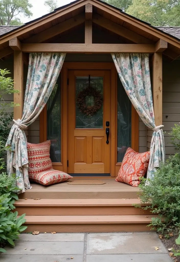 30 Small Front Porch Ideas That Maximize Every Inch 29 30 Small Front Porch Ideas That Maximize Every Inch - 29. Creative Use of Textiles