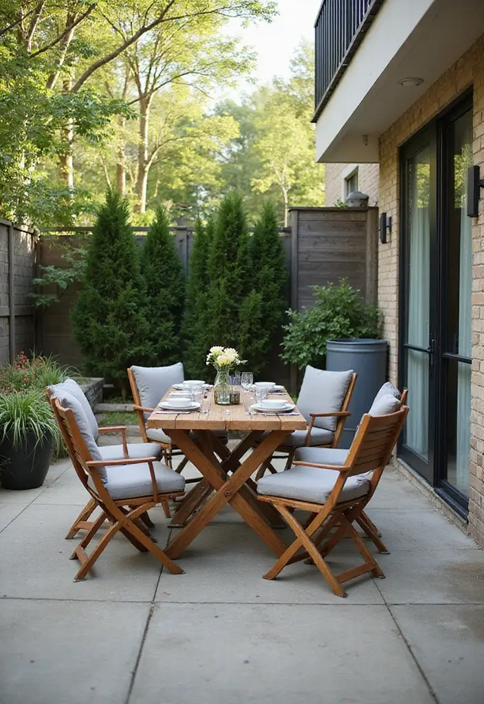 30 Small Patio Decorating Ideas That Make a Big Impact - 11. Foldable Furniture