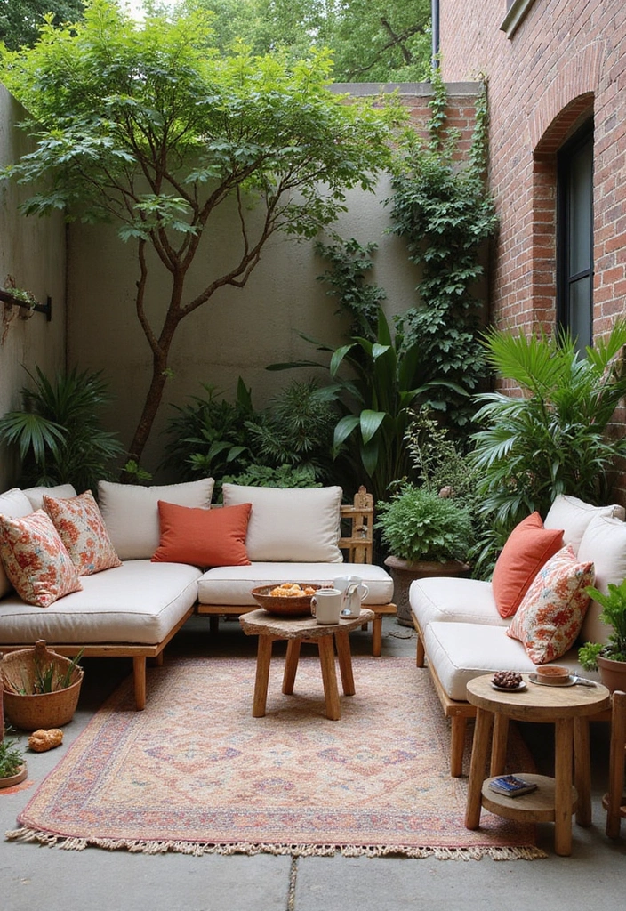 30 Small Patio Decorating Ideas That Make a Big Impact - 14. Layered Textures
