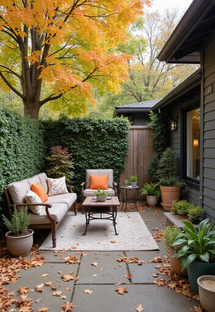30 Small Patio Decorating Ideas That Make a Big Impact - 17. Seasonal Decor Changes