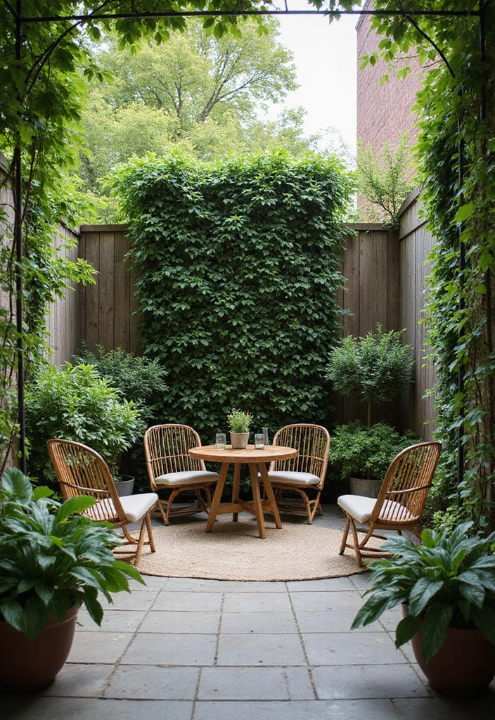 30 Small Patio Decorating Ideas That Make a Big Impact - 23. Natural Privacy Screens