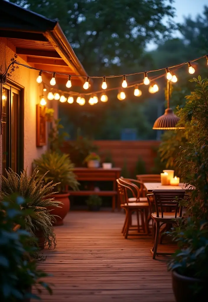 30 Small Patio Decorating Ideas That Make a Big Impact - 25. Efficient Lighting Solutions