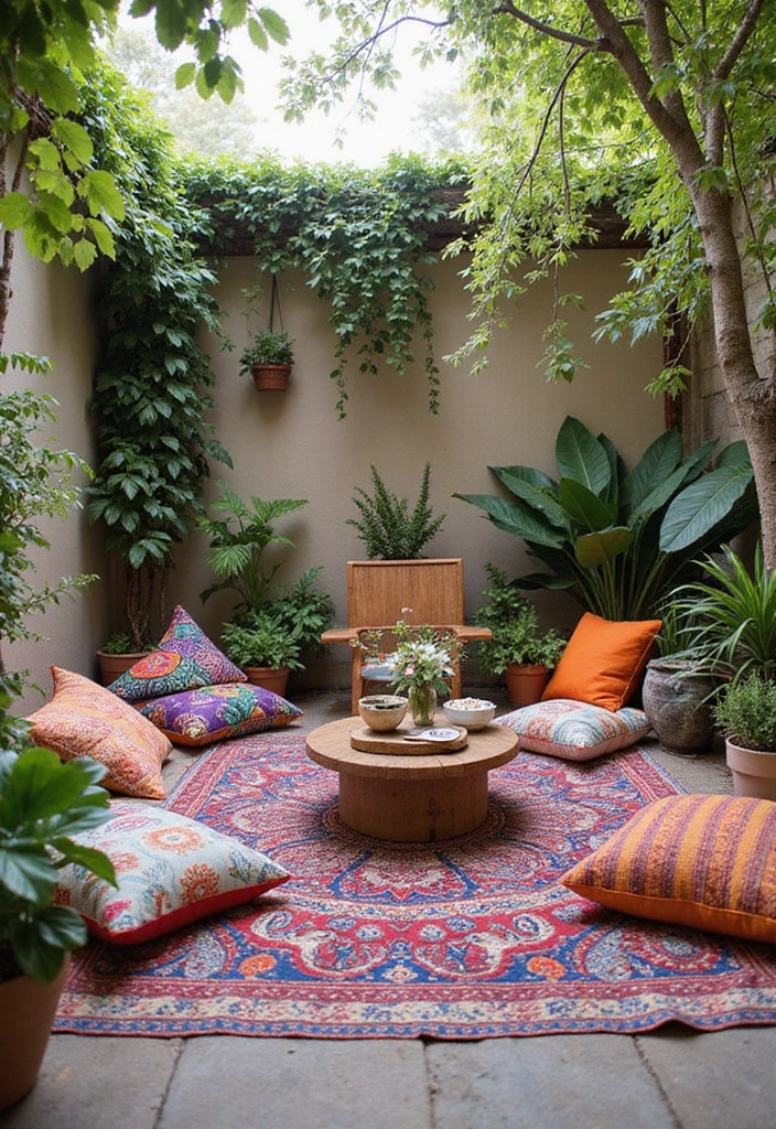 30 Small Patio Decorating Ideas That Make a Big Impact - 3. Bouncy Floor Cushions
