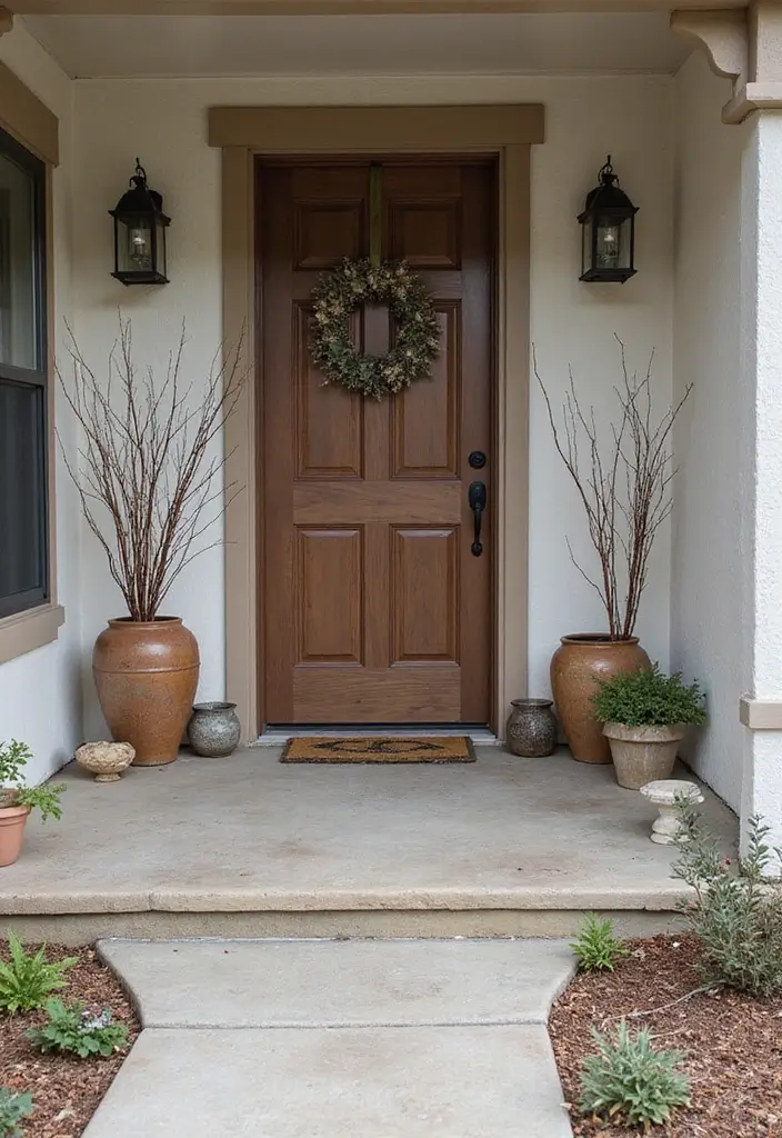 30 Small Porch Fall Decorating Ideas That Feel Cozy - 18. Nature-Inspired Decor
