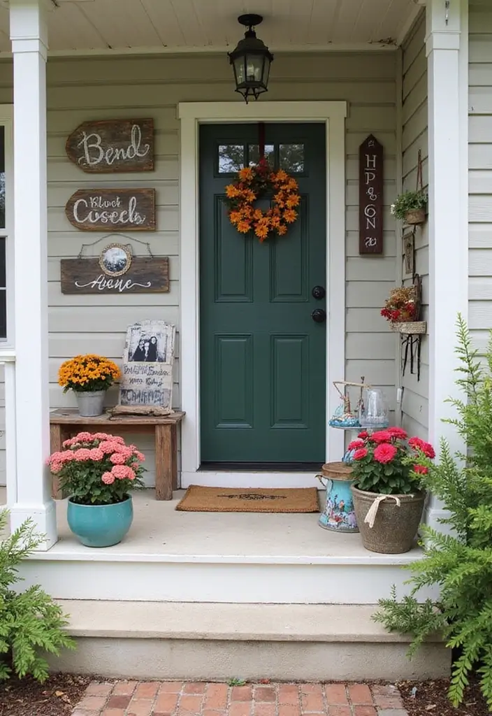 30 Small Porch Fall Decorating Ideas That Feel Cozy - 26. Personalized Decor