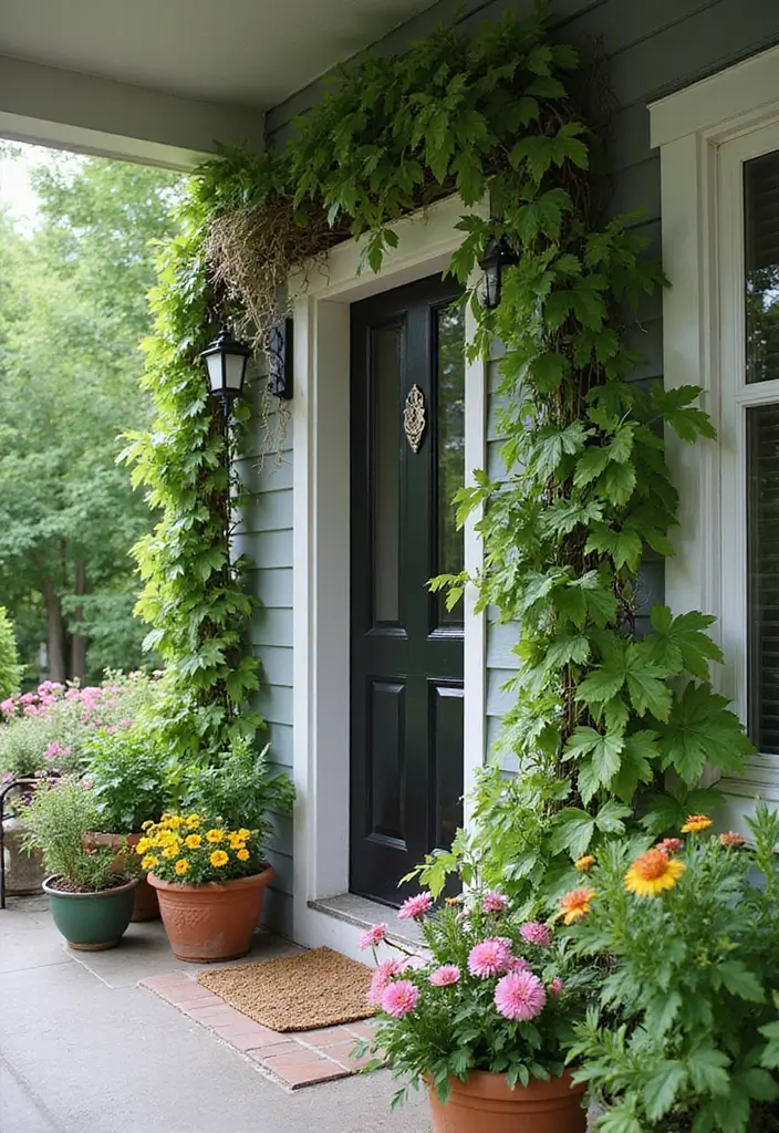30 Spring Front Porch Decor Ideas That Welcome the Season 14 30 Spring Front Porch Decor Ideas That Welcome the Season - 14. Climbing Plants for Vertical Greenery
