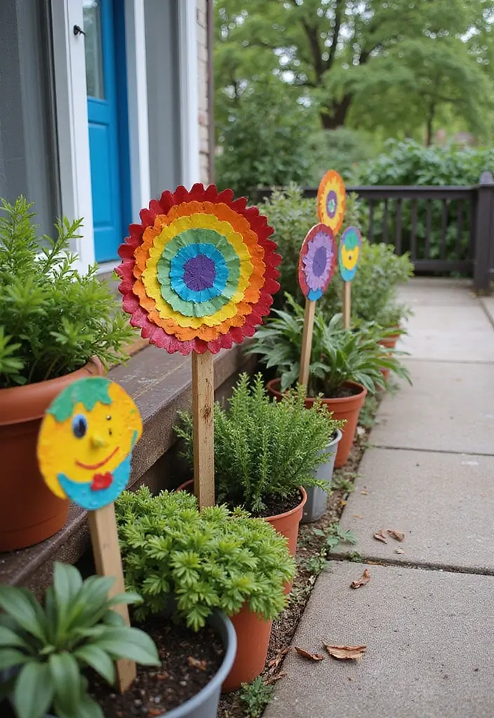 30 Spring Front Porch Decor Ideas That Welcome the Season 16 30 Spring Front Porch Decor Ideas That Welcome the Season - 16. Colorful Garden Stakes