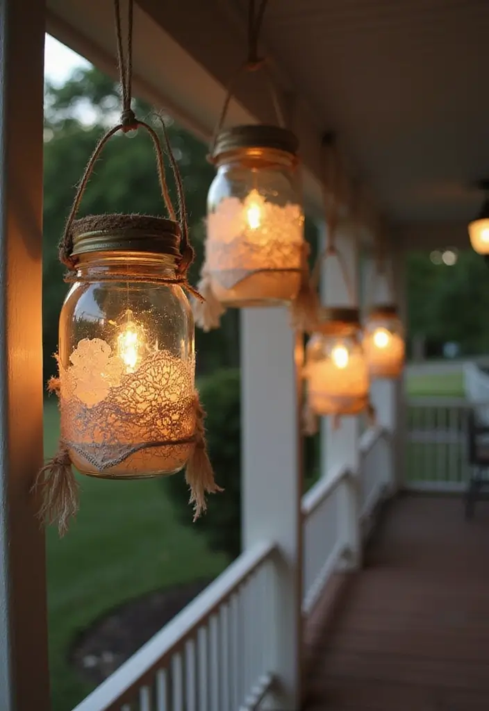 30 Spring Front Porch Decor Ideas That Welcome the Season 17 30 Spring Front Porch Decor Ideas That Welcome the Season - 17. DIY Mason Jar Lanterns