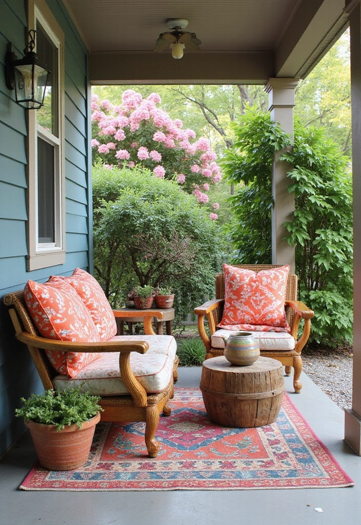 30 Spring Front Porch Decor Ideas That Welcome the Season 2 30 Spring Front Porch Decor Ideas That Welcome the Season - 2. Cozy Outdoor Seating Area