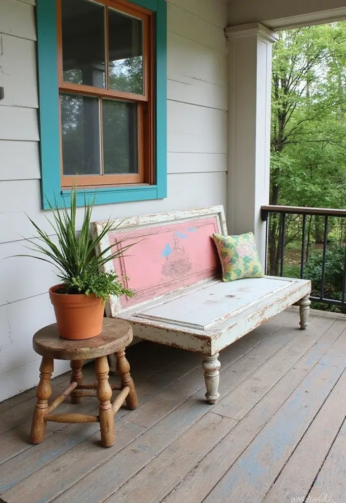 30 Spring Front Porch Decor Ideas That Welcome the Season 21 30 Spring Front Porch Decor Ideas That Welcome the Season - 21. Upcycled Furniture Accents