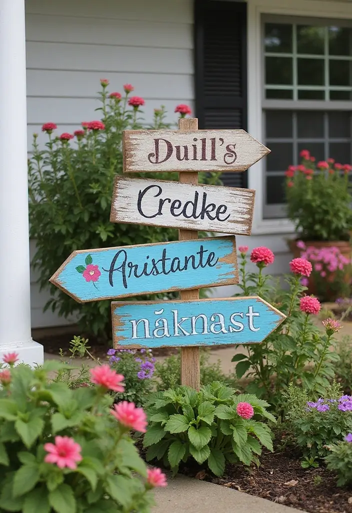 30 Spring Front Porch Decor Ideas That Welcome the Season 23 30 Spring Front Porch Decor Ideas That Welcome the Season - 23. Hand-Painted Garden Signs