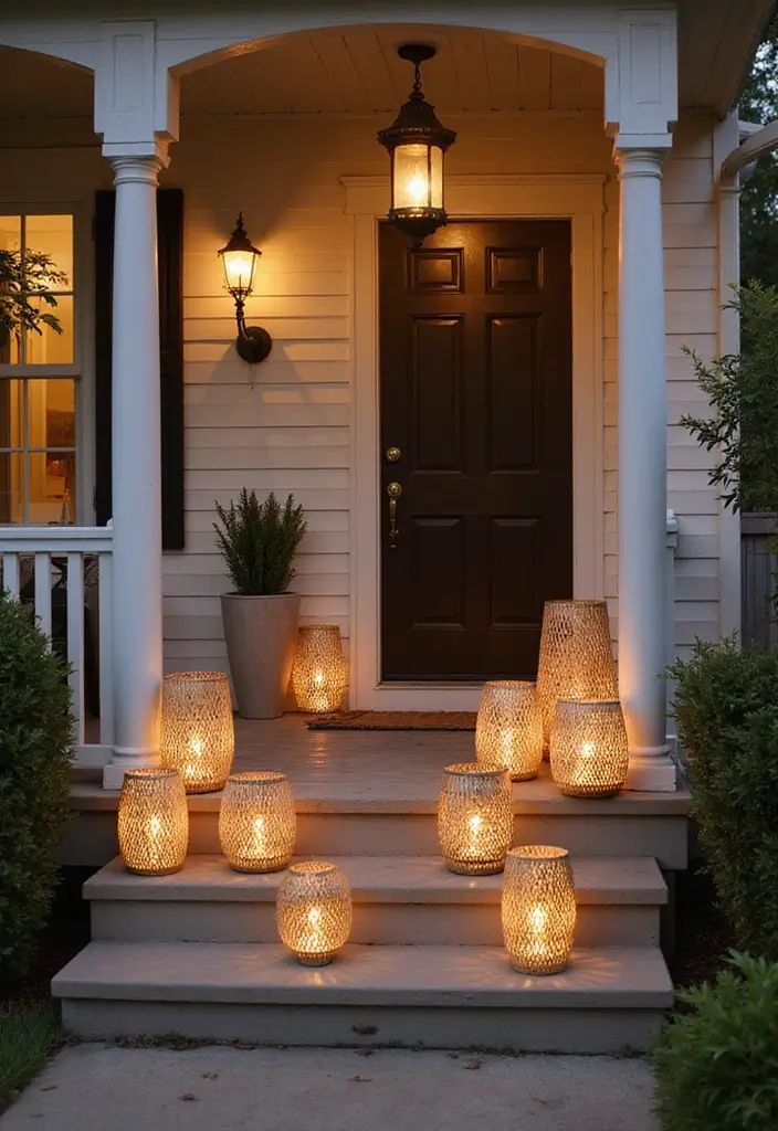 30 Spring Front Porch Decor Ideas That Welcome the Season 3 30 Spring Front Porch Decor Ideas That Welcome the Season - 3. Eco-Friendly Lanterns