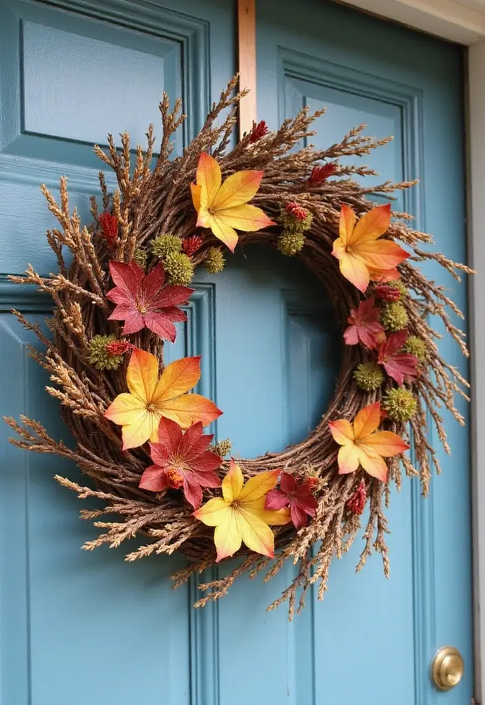 30 Spring Front Porch Decor Ideas That Welcome the Season 4 30 Spring Front Porch Decor Ideas That Welcome the Season - 4. Seasonal Wreaths with Natural Elements