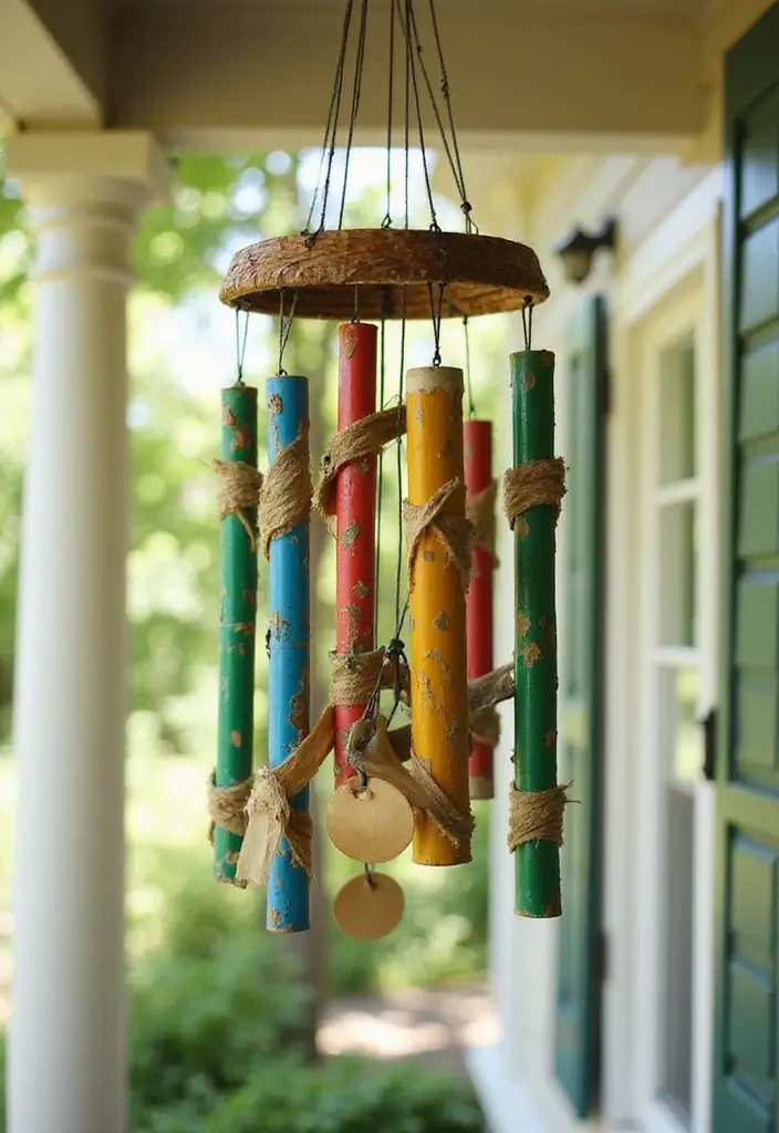 30 Spring Front Porch Decor Ideas That Welcome the Season 8 30 Spring Front Porch Decor Ideas That Welcome the Season - 8. Colorful Wind Chimes