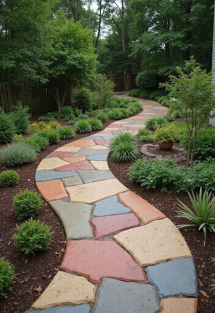 30 Stamped Concrete Patio Ideas That Look High-End 11 30 Stamped Concrete Patio Ideas That Look High-End - 11. Garden Pathways