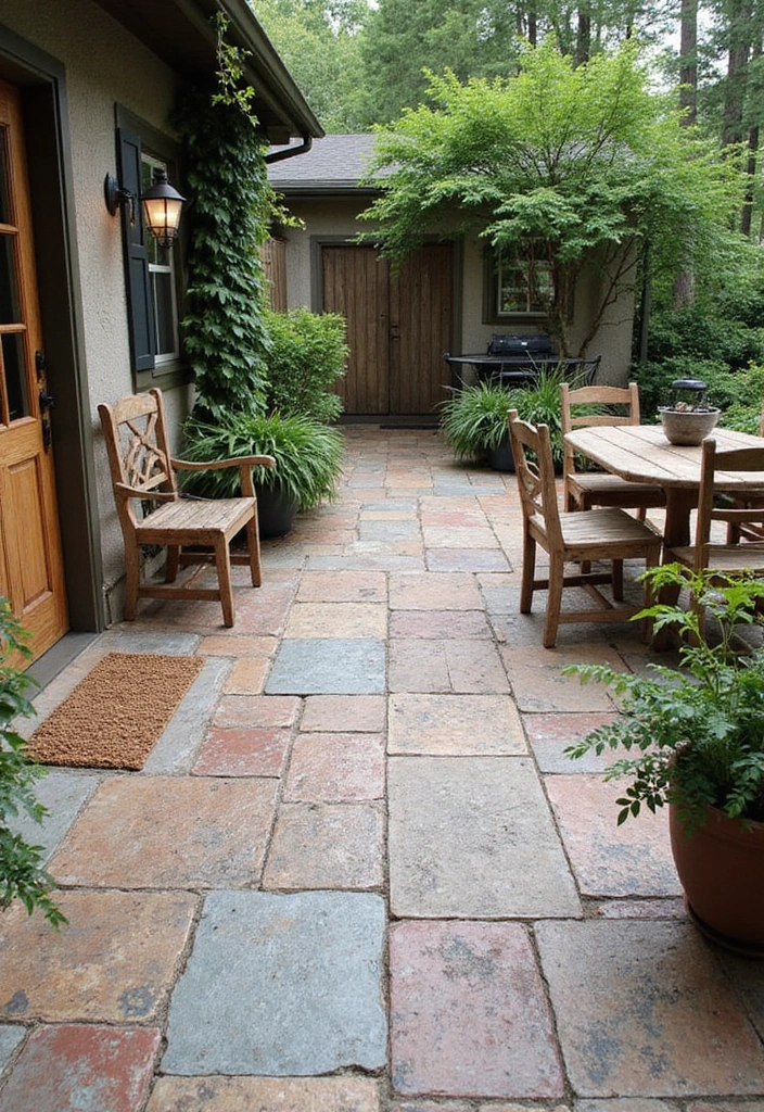 30 Stamped Concrete Patio Ideas That Look High-End 16 30 Stamped Concrete Patio Ideas That Look High-End - 16. Vintage Charm