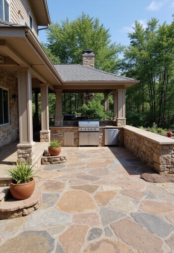 30 Stamped Concrete Patio Ideas That Look High-End 24 30 Stamped Concrete Patio Ideas That Look High-End - 24. Outdoor Kitchens