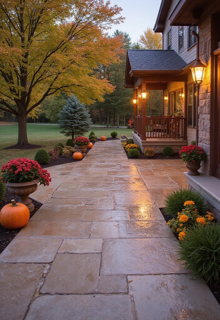 30 Stamped Concrete Patio Ideas That Look High-End 26 30 Stamped Concrete Patio Ideas That Look High-End - 26. Seasonal Decor Integration