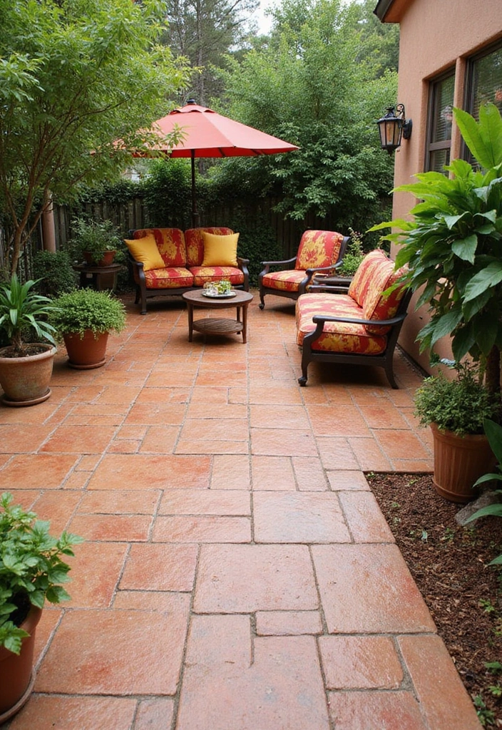 30 Stamped Concrete Patio Ideas That Look High-End 3 30 Stamped Concrete Patio Ideas That Look High-End - 3. Mediterranean Escape
