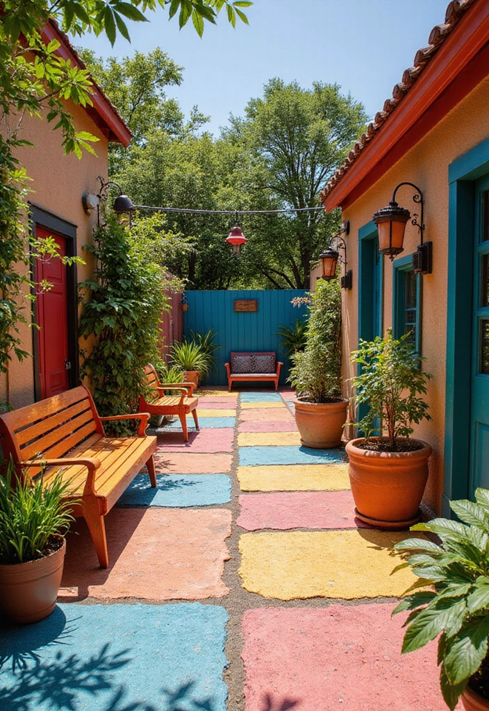 30 Stamped Concrete Patio Ideas That Look High-End 30 30 Stamped Concrete Patio Ideas That Look High-End - 30. Festival-Inspired Designs