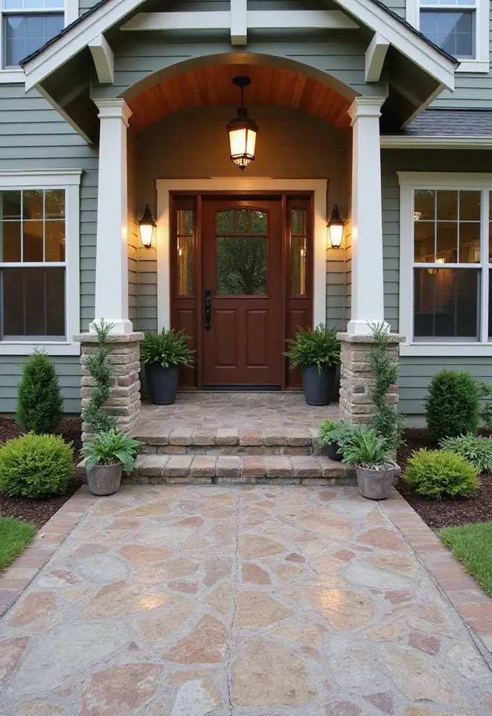 30 Stamped Concrete Patio Ideas That Look High-End 8 30 Stamped Concrete Patio Ideas That Look High-End - 8. Welcoming Entryways