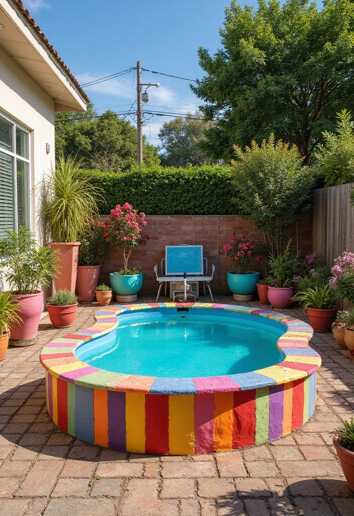 30 Stock Tank Pool Ideas That Are Creative and Fun 13 30 Stock Tank Pool Ideas That Are Creative and Fun - 13. Artistic Pool Design
