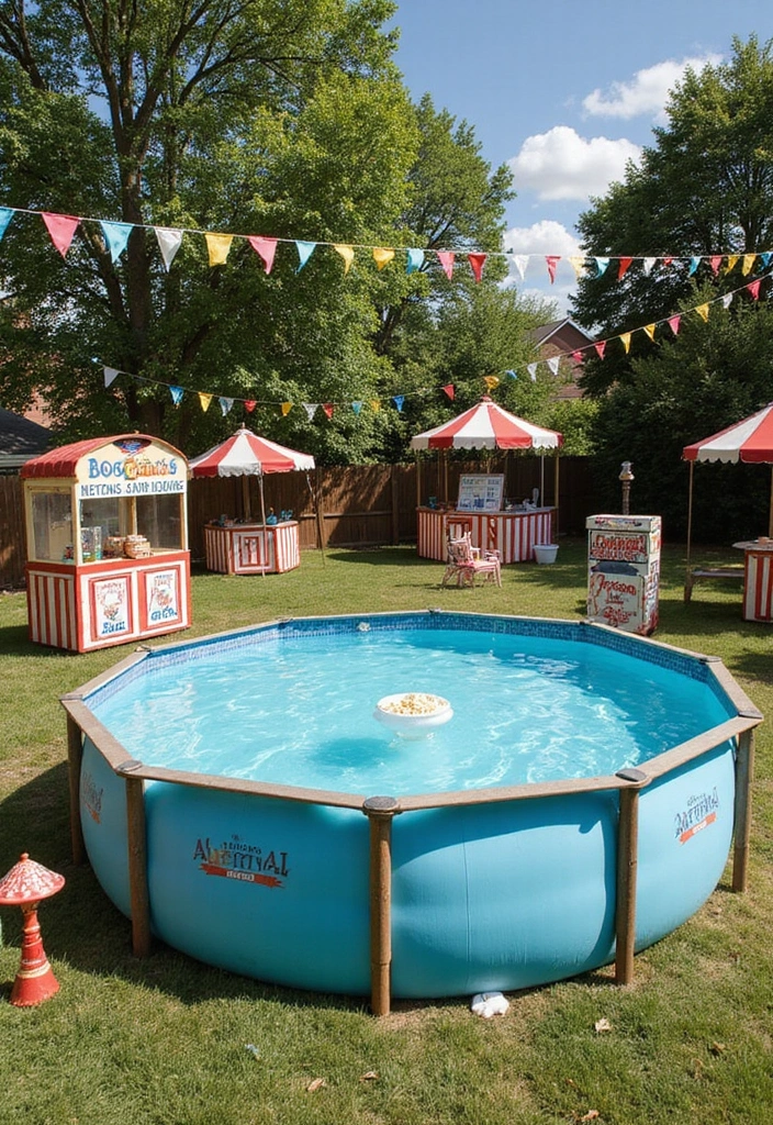 30 Stock Tank Pool Ideas That Are Creative and Fun 21 30 Stock Tank Pool Ideas That Are Creative and Fun - 21. Vintage Carnival Theme