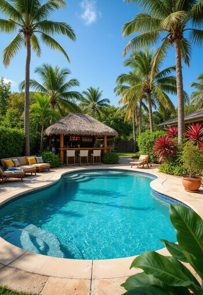 30 Stock Tank Pool Ideas That Are Creative and Fun 6 30 Stock Tank Pool Ideas That Are Creative and Fun - 6. Tropical Paradise with Palms