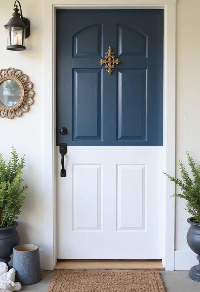 30 Stunning House Front Door Design Ideas to Copy 13 30 Stunning House Front Door Design Ideas to Copy - 13. Two-Toned Door Designs