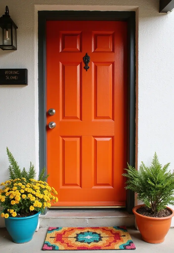 30 Stunning House Front Door Design Ideas to Copy 15 30 Stunning House Front Door Design Ideas to Copy - 15. Colorful Painted Doors