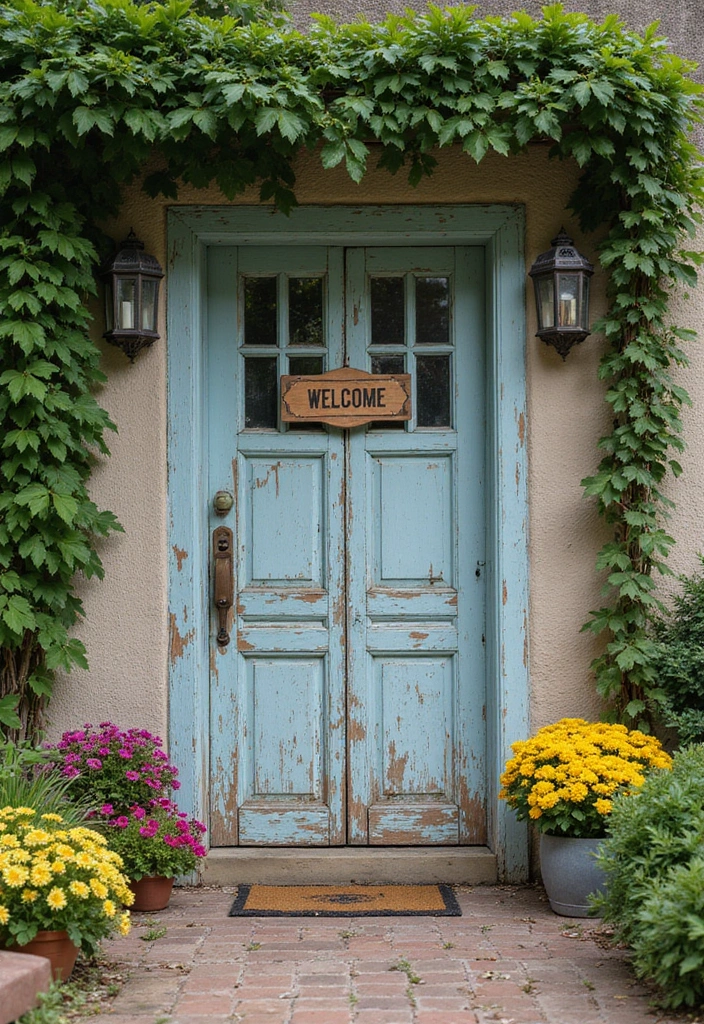 30 Stunning House Front Door Design Ideas to Copy 2 30 Stunning House Front Door Design Ideas to Copy - 2. Vintage Farmhouse Charm