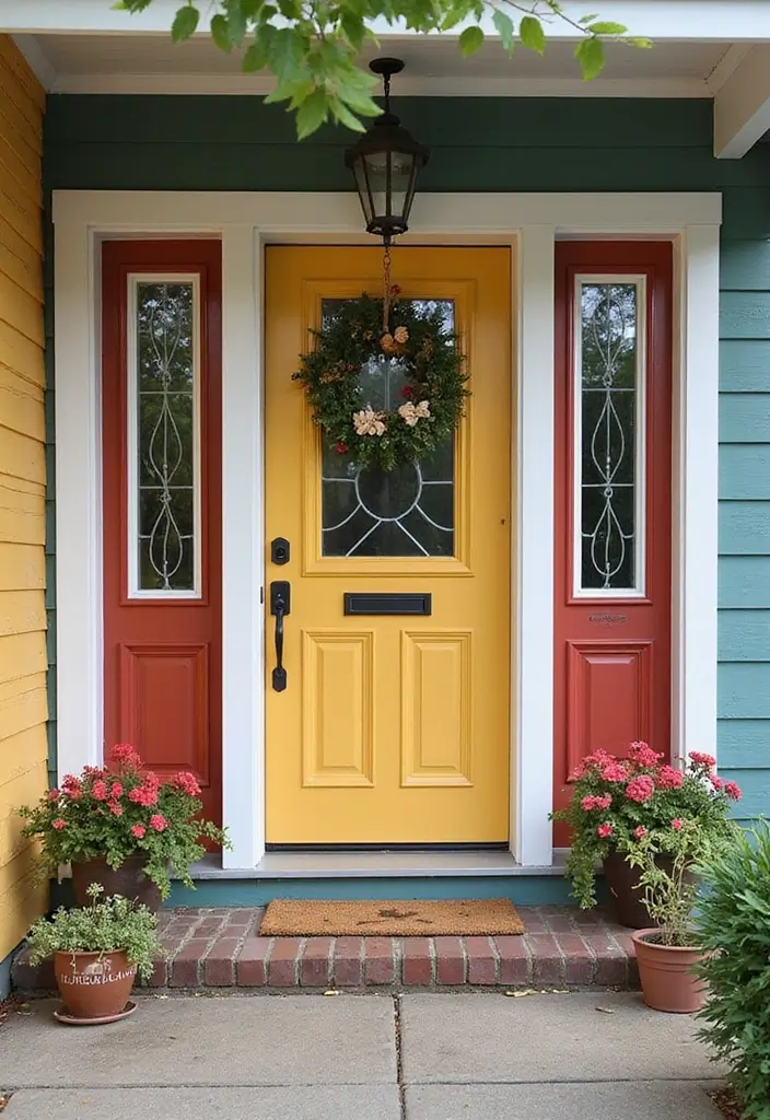 30 Stunning House Front Door Design Ideas to Copy 22 30 Stunning House Front Door Design Ideas to Copy - 22. Eclectic Door Combinations