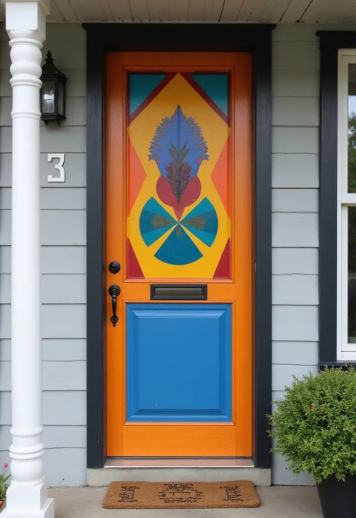 30 Stunning House Front Door Design Ideas to Copy 26 30 Stunning House Front Door Design Ideas to Copy - 26. Bold Geometric Patterns