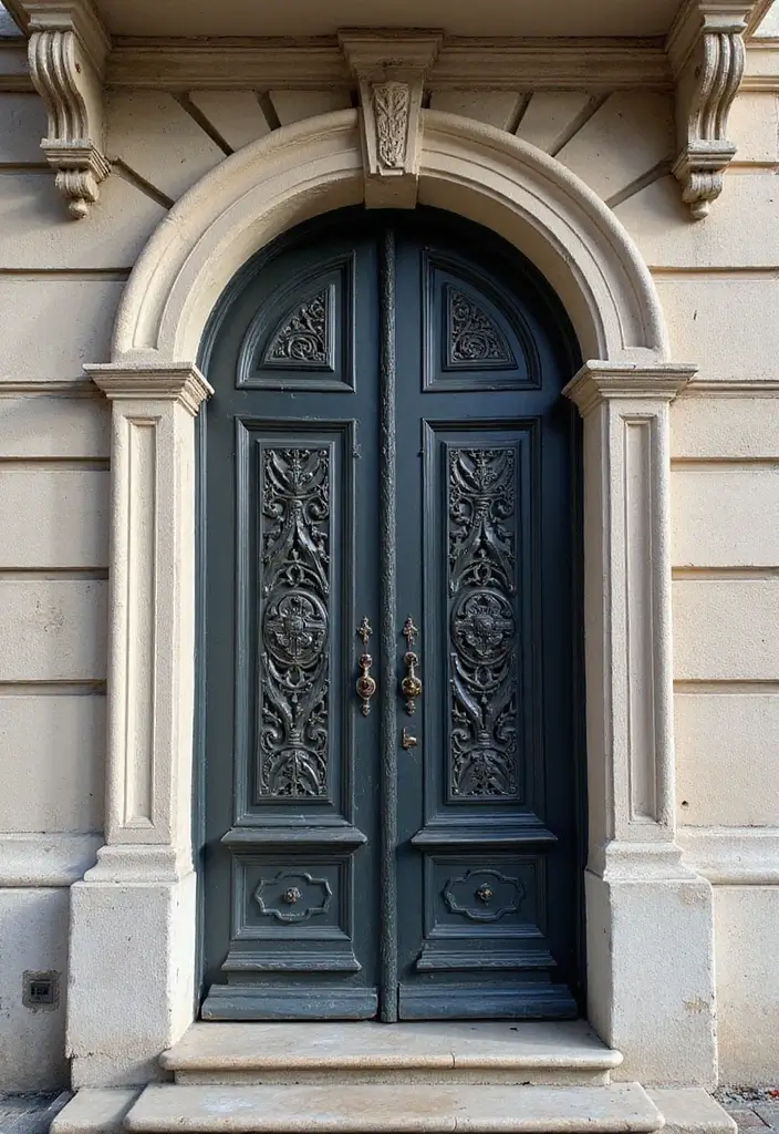 30 Stunning House Front Door Design Ideas to Copy 9 30 Stunning House Front Door Design Ideas to Copy - 9. Ornate Metal Doors