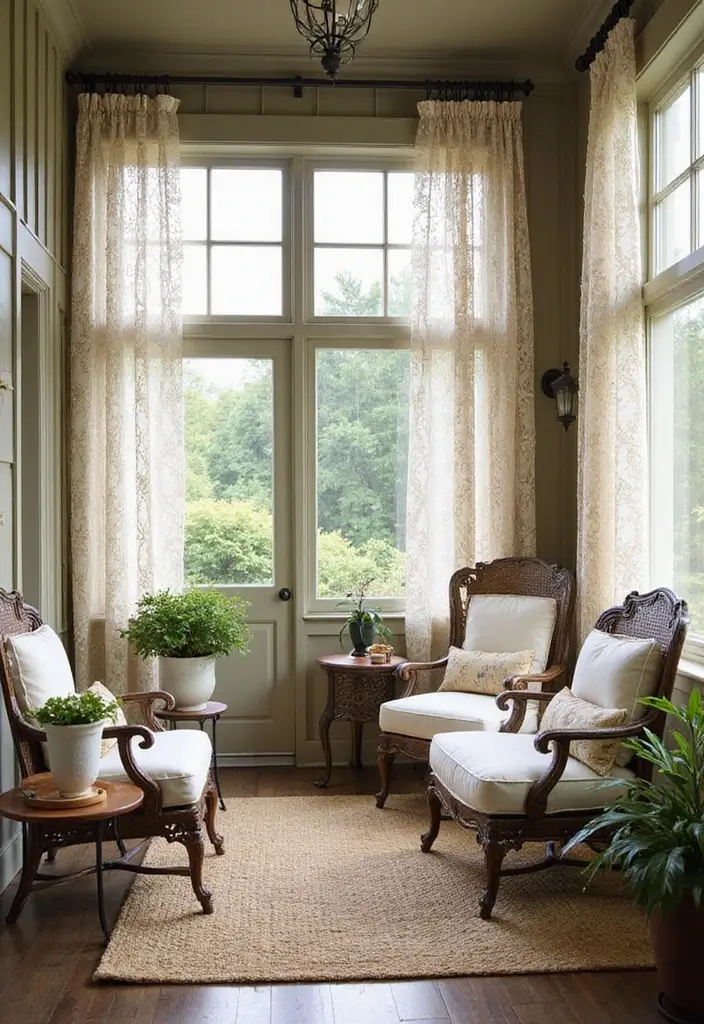 30 Three-Season Porch Ideas for Cozy Year-Round Living 26 30 Three-Season Porch Ideas for Cozy Year-Round Living - 26. Elegant Touches