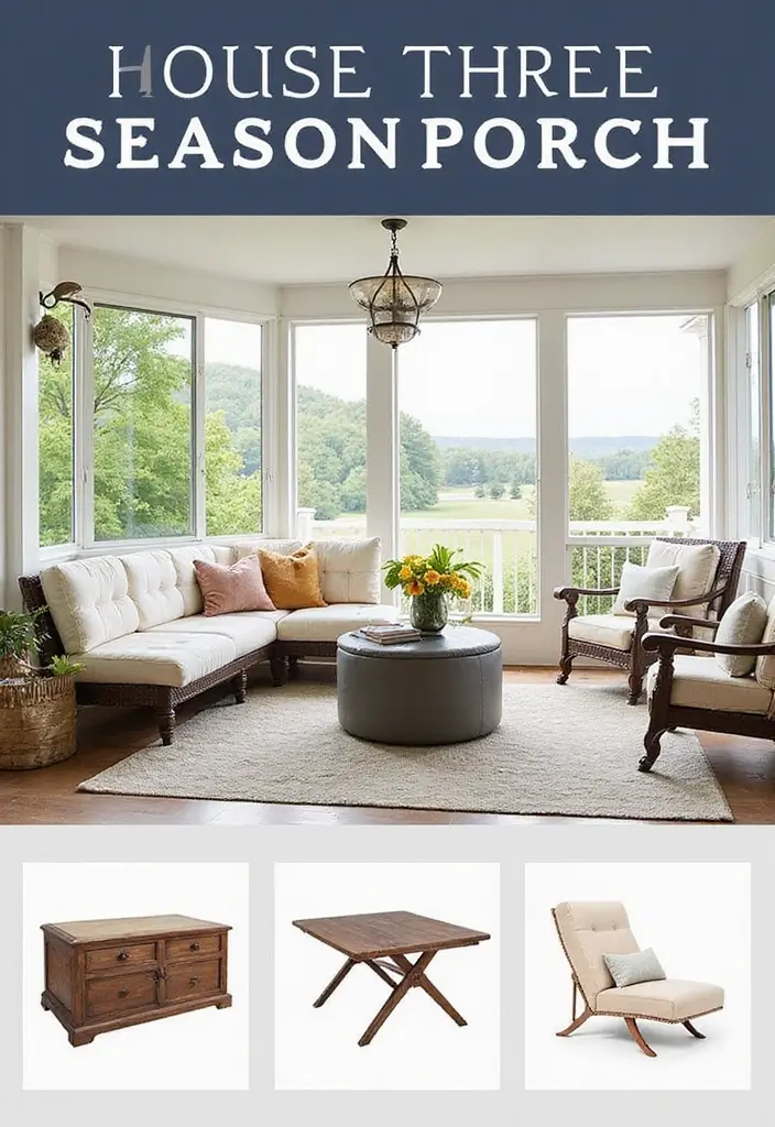 30 Three-Season Porch Ideas for Cozy Year-Round Living 5 30 Three-Season Porch Ideas for Cozy Year-Round Living - 5. Multi-Functional Furniture