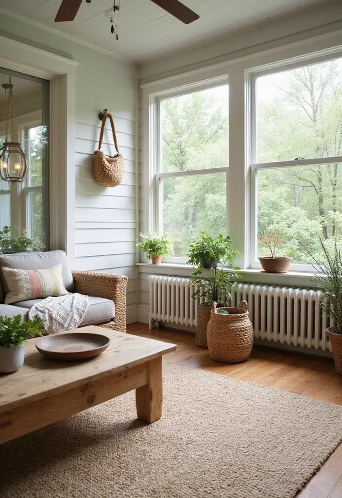 30 Three-Season Porch Ideas for Cozy Year-Round Living 7 30 Three-Season Porch Ideas for Cozy Year-Round Living - 7. Nature-Inspired Elements