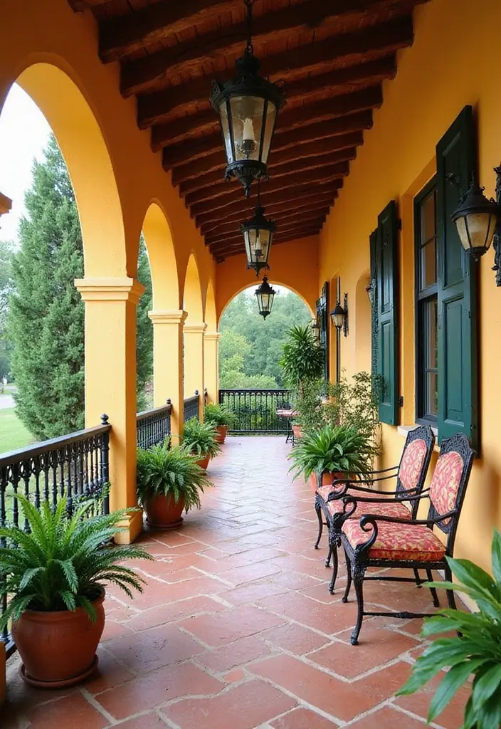 50 Covered Front Porch Ideas That Add Charm to Your Home 10 50 Covered Front Porch Ideas That Add Charm to Your Home - 10. Mediterranean Retreat