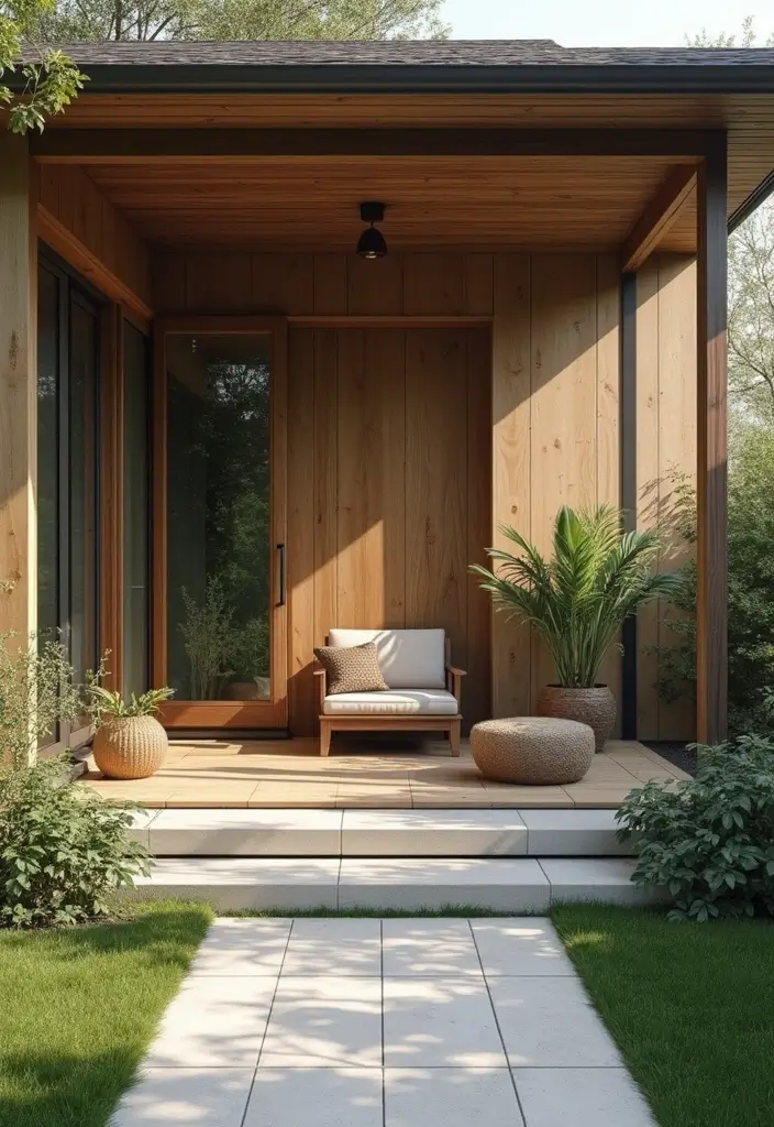 50 Covered Front Porch Ideas That Add Charm to Your Home 13 50 Covered Front Porch Ideas That Add Charm to Your Home - 13. Zen Outdoor Space