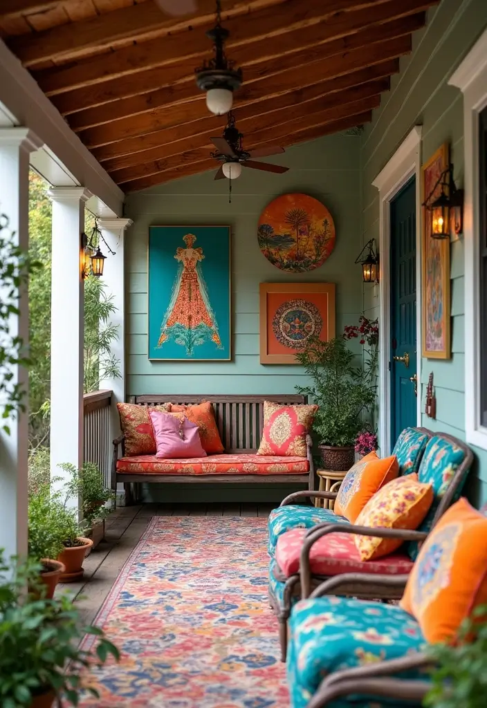 50 Covered Front Porch Ideas That Add Charm to Your Home 14 50 Covered Front Porch Ideas That Add Charm to Your Home - 14. Artistic Expression