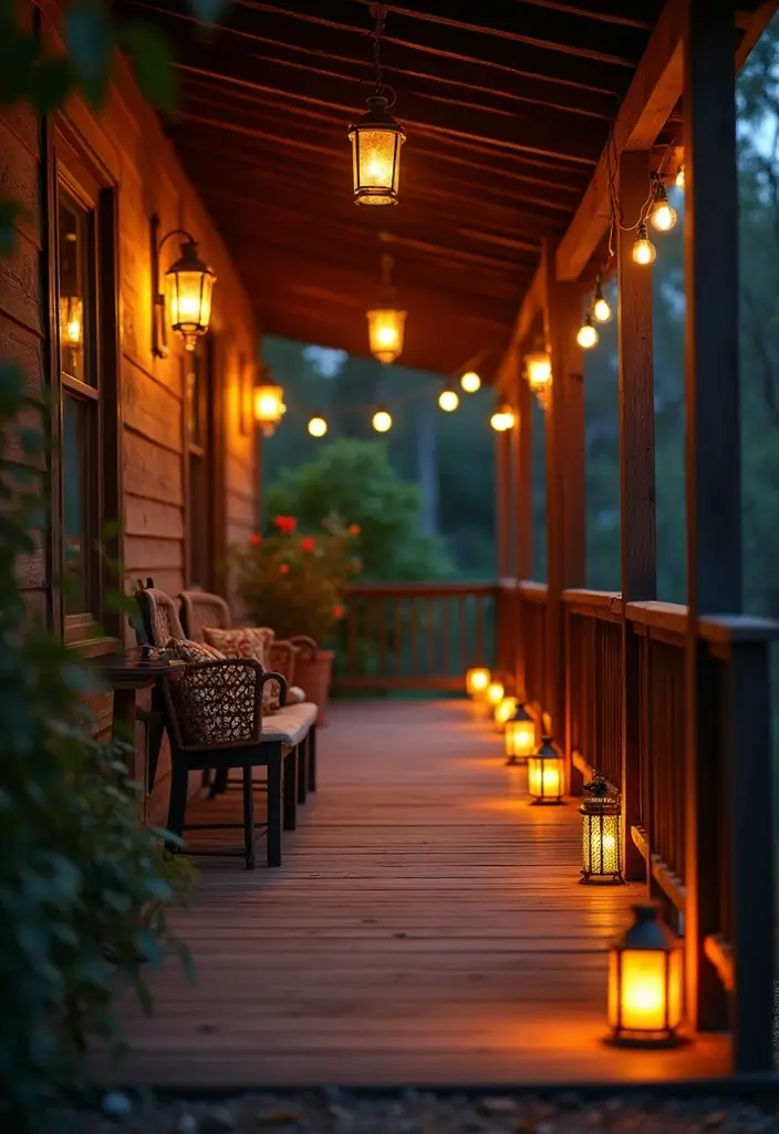 50 Covered Front Porch Ideas That Add Charm to Your Home 16 50 Covered Front Porch Ideas That Add Charm to Your Home - 16. Warm Lantern Glow