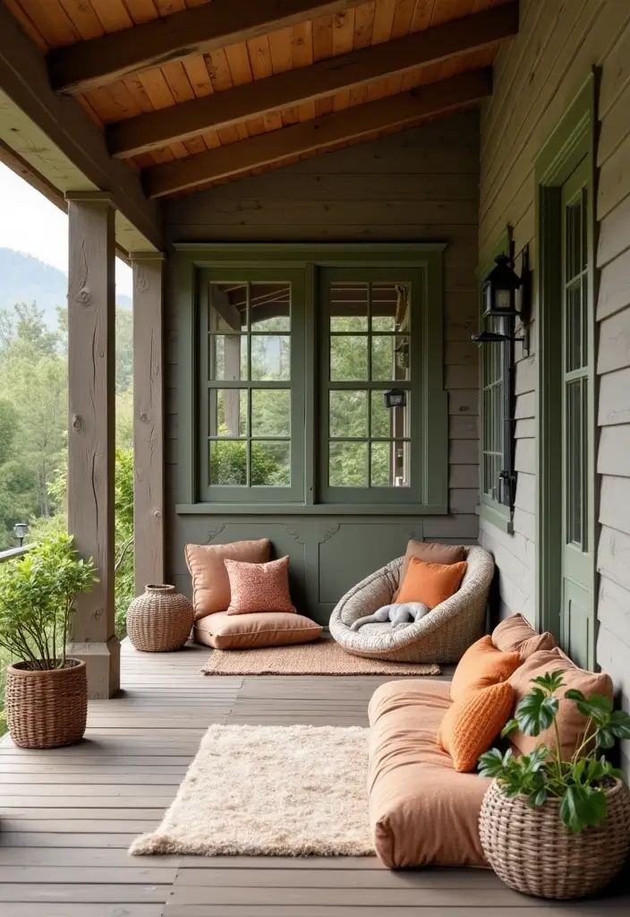 50 Covered Front Porch Ideas That Add Charm to Your Home 19 50 Covered Front Porch Ideas That Add Charm to Your Home - 19. Friendly Furry Nook