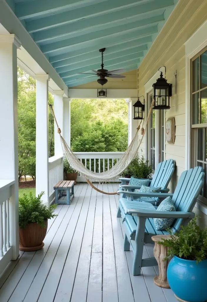 50 Covered Front Porch Ideas That Add Charm to Your Home 2 50 Covered Front Porch Ideas That Add Charm to Your Home - 2. Coastal Vibes and Beachy Colors