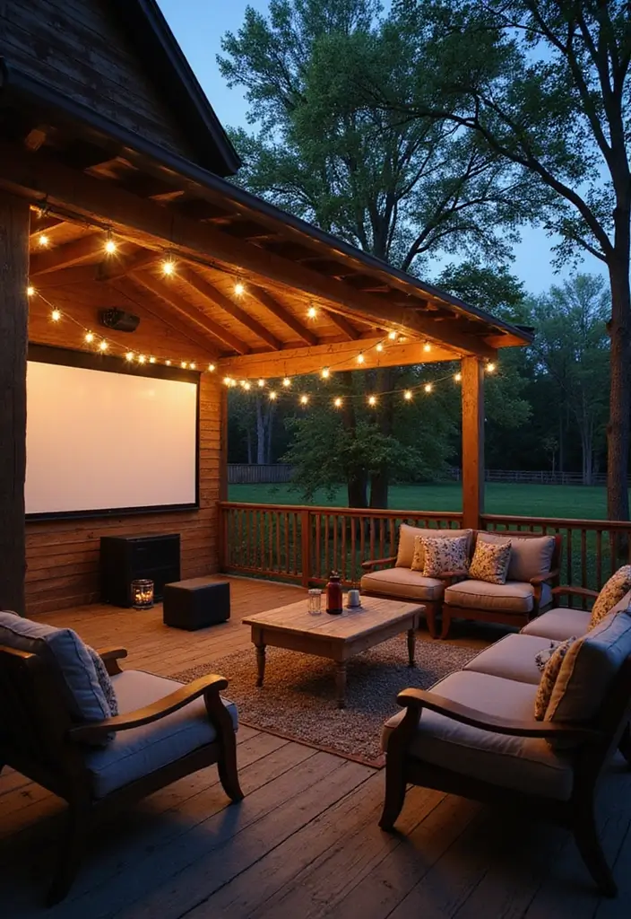 50 Covered Front Porch Ideas That Add Charm to Your Home 30 50 Covered Front Porch Ideas That Add Charm to Your Home - 30. Outdoor Movie Night