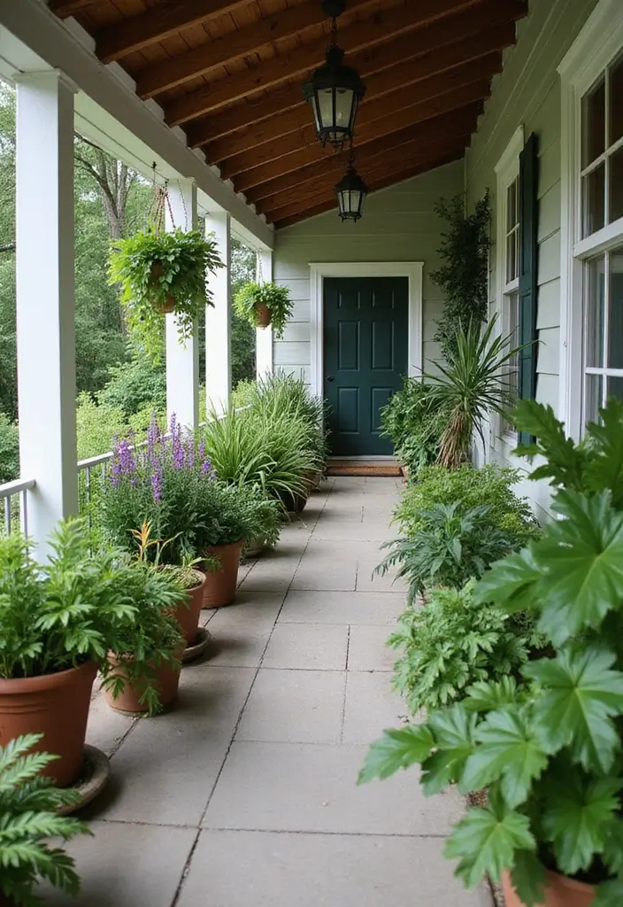 50 Covered Front Porch Ideas That Add Charm to Your Home 31 50 Covered Front Porch Ideas That Add Charm to Your Home - 31. Green Thumb Delight